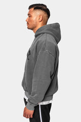 HEAVY OVERSIZE PUFFER PRINT HOODIE WASHED GREY