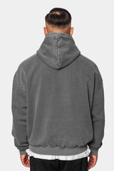 HEAVY OVERSIZE PUFFER PRINT HOODIE WASHED GREY