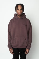 HEAVY OVERSIZE EMBO HOODIE DOWNTOWN BROWN