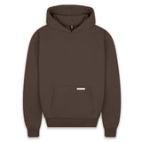 SUPER HEAVY BLANK HOODIE CHOCOLATE BROWN