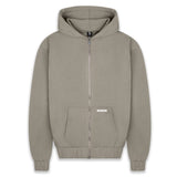 SUPER HEAVY BLANK ZIP-HOODIE STONE