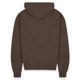 SUPER HEAVY BLANK ZIP-HOODIE CHOCOLATE BROWN