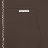 SUPER HEAVY BLANK ZIP-HOODIE CHOCOLATE BROWN