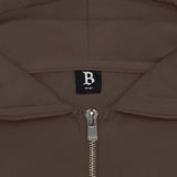 SUPER HEAVY BLANK ZIP-HOODIE CHOCOLATE BROWN