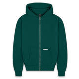 SUPER HEAVY BLANK ZIP-HOODIE GREEN
