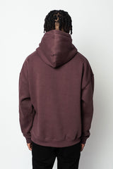 HEAVY OVERSIZE EMBO HOODIE DOWNTOWN BROWN