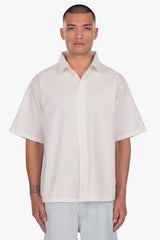 OVERSIZED SHORT SLEEVE SHIRT CREAM WHITE