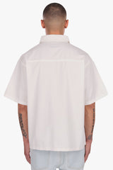 OVERSIZED SHORT SLEEVE SHIRT CREAM WHITE