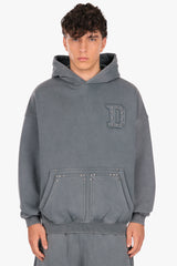 DOUBLE POCKET HOODIE ACID GREY
