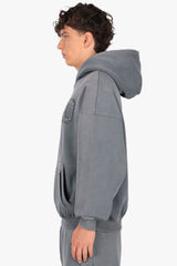 DOUBLE POCKET HOODIE ACID GREY