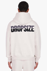 SPLIT FROTTEE EMBO HOODIE CLEAR GREY