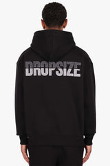 SPLIT FROTTEE EMBO HOODIE BLACK