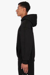 SPLIT FROTTEE EMBO HOODIE BLACK
