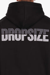 SPLIT FROTTEE EMBO HOODIE BLACK
