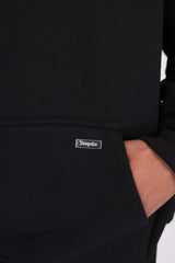 SPLIT FROTTEE EMBO HOODIE BLACK