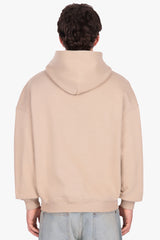 RAW EDGES SEAM HOODIE TAUPE