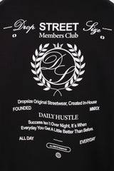 HEAVY OVERSIZE MEMBERS CLUB HOODIE BLACK
