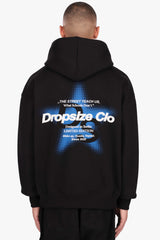 HEAVY OVERSIZE HALFTONE STAR HOODIE BLACK