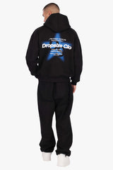 HEAVY OVERSIZE HALFTONE STAR HOODIE BLACK