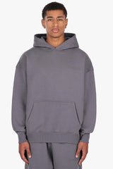 HEAVY OVERSIZE HD LOGO HOODIE  STEEL GREY