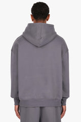 HEAVY OVERSIZE HD LOGO HOODIE  STEEL GREY