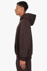HEAVY OVERSIZE HD LOGO HOODIE CHOCOLATE