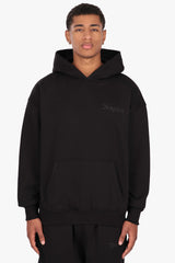HEAVY OVERSIZE HD LOGO HOODIE BLACK