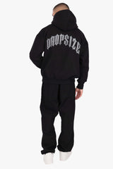 HEAVY OVERSIZE RHINESTONE HOODIE BLACK