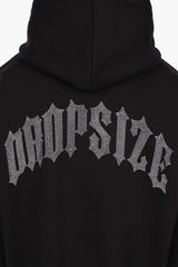 HEAVY OVERSIZE RHINESTONE HOODIE BLACK