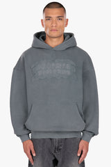 FRENCH TERRY APPLICATION HOODIE ACID GREY