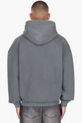 FRENCH TERRY APPLICATION HOODIE ACID GREY