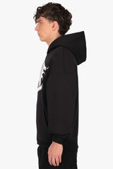 SHINY APPLICATION ZIP HOODIE WASHED BLACK