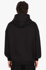 SHINY APPLICATION ZIP HOODIE WASHED BLACK
