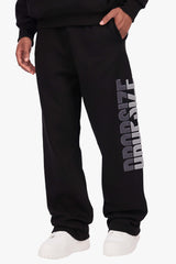 SPLIT FROTTEE EMBO SWEATPANTS BLACK