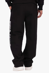 SPLIT FROTTEE EMBO SWEATPANTS BLACK