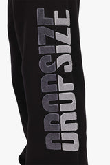 SPLIT FROTTEE EMBO SWEATPANTS BLACK
