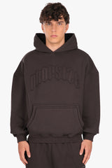 RAW EDGES SEAM HOODIE WASHED BLACK