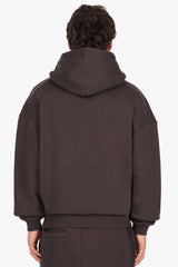 RAW EDGES SEAM HOODIE WASHED BLACK