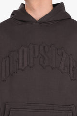 RAW EDGES SEAM HOODIE WASHED BLACK