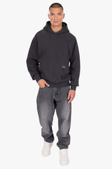 DROPSIZE SEAM HOODIE WASHED BLACK