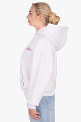 WOMENS PURPLE ROSE HOODIE WHITE