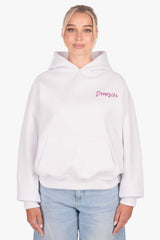 WOMENS PURPLE ROSE HOODIE WHITE