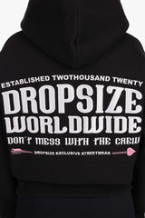 WOMENS HEART EMBO HOODIE BLACK