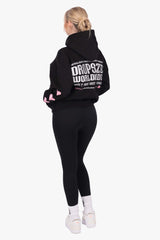 WOMENS HEART EMBO HOODIE BLACK