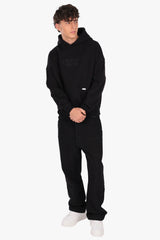 WAVY SEAM HOODIE WASHED BLACK