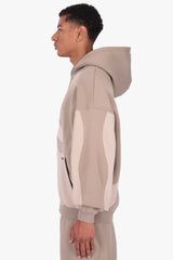 WAVY ZIP HOODIE BEIGE