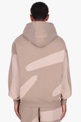 WAVY ZIP HOODIE BEIGE