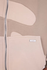 WAVY ZIP HOODIE BEIGE