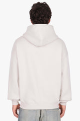 LAYERED RHINESTONE PRINT ZIP HOODIE CLEAR GREY