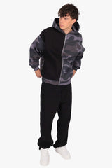 BOXY ZIPPER CAMOUFLAGE ACID BLACK